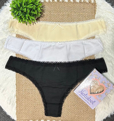 Bombacha Pack X3 Colaless Algodón Natubel 717