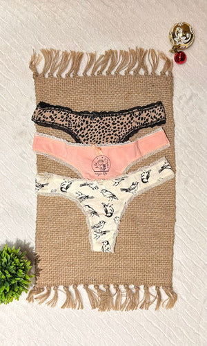 Bombacha Pack X 3 Colaless De Algodon Estampada Vintage 4071 Estampada Unico