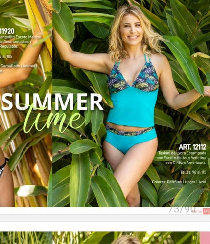 Malla Tankini 2 Piezas Halter Y Vedetina Natubel 12112