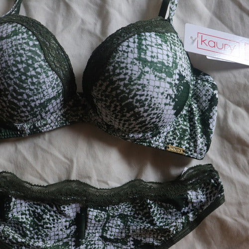 Conjunto De Lenceria Soutien Y Bombacha Microfibr Kaury 8132