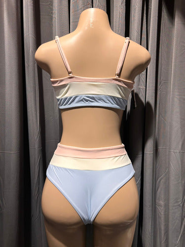 Malla Bikini Tricolor Less Vedetina Andressa 22011 Pastel