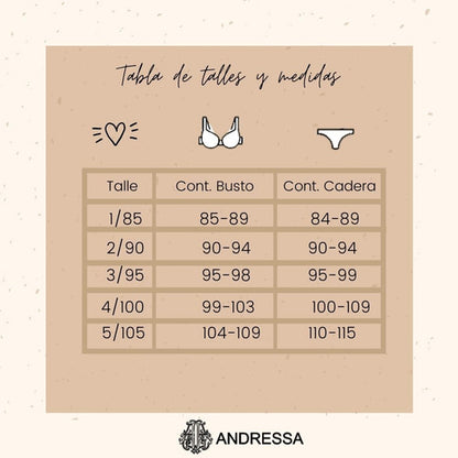 Conjunto De Lenceria Soutien Y Bombacha Andressa 5627