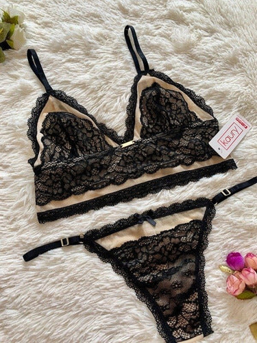 Conjunto De Lenceria Soutien Y Bombacha Kaury 7070