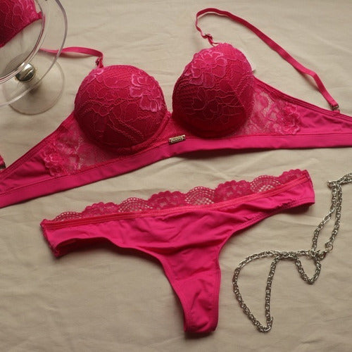 Conjunto De Lenceria Soutien Y Bombacha Kaury 4030