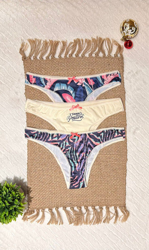 Bombacha Pack X 3 Bikini Microfibra Estampada Vintage 3042 Estampado Unico