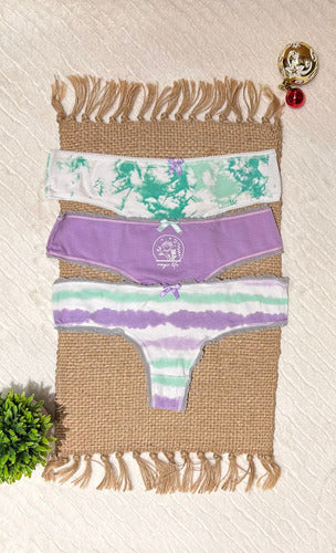 Bombacha Pack X 3 Couloteless Algodon Estampada Vintage 5071 Estampado Unico