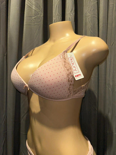 Conjunto De Lenceria Soutien Y Bombacha Algodon Kaury 8134