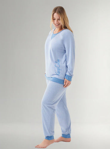 Pijama Manga Larga Algodón Térmico Estampado Mariene 2213