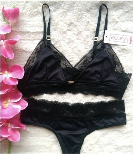 Conjunto De Lenceria Soutien Y Bombacha Kaury 7020