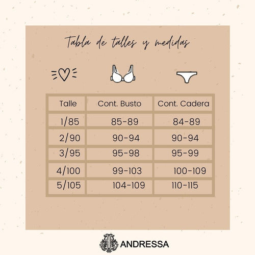 Conjunto De Lenceria Soutien Y Bombacha Andressa 1251