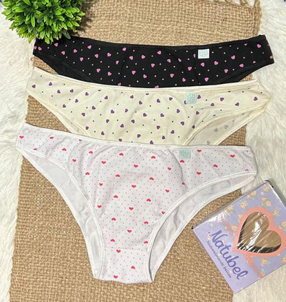 Bombacha Pack X 3 Bikini Algodon Estampada Natubel 820 Estampado
