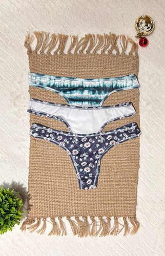 Bombacha Pack X 3 Colaless Microfibra Estampada Vintage 4021 Estampada Unico