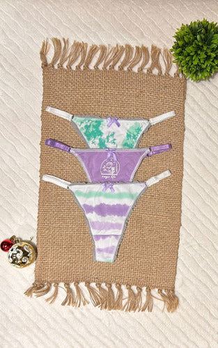 Bombacha Pack X 3 Colaless Algodon Estampada Vintage 4471 Estampado Unico