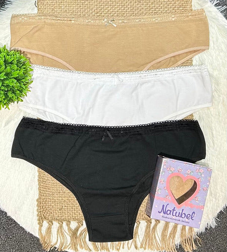 Bombacha Pack X3 Coulotte - Algodón Lisa Natubel 530 Surtidos