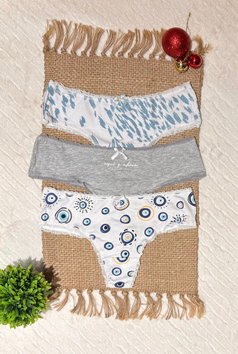 Bombacha Pack X 3 Couloteless Algodon Estampada Vintage 5071 Estampado Unico