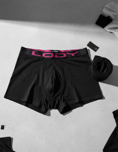 Boxer Hombre Clásico Liso Algodón Lody Men Art 742 Negro