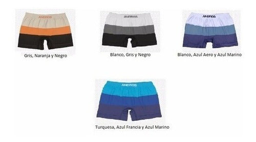 Boxer Hombre Microfibra Franjas Color Andros 5232