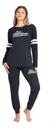 Pijama Manga Larga Algodón Térmico Estampado Mariene 2013