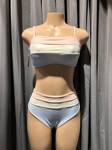 Malla Bikini Tricolor Less Vedetina Andressa 22011 Pastel