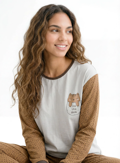 Pijama Meow De Algodón Mariené 2608