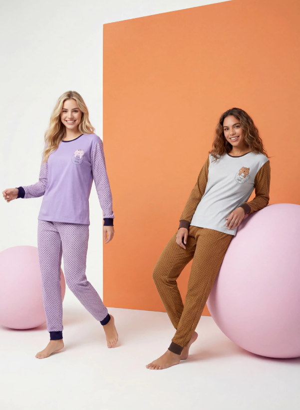 Pijama Meow De Algodón Mariené 2608