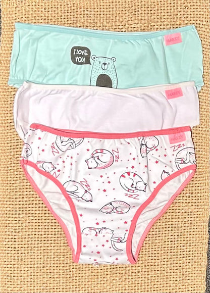 Bombachas De Niña De Algodón Con Diseños Pack X3 Marey 52
