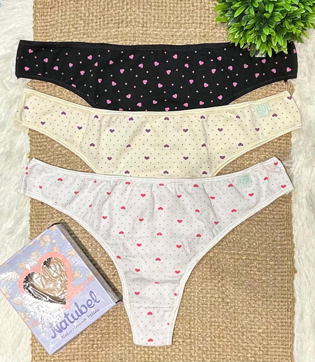 Bombacha Pack X 3 Colaless Algodon Estampada Natubel 810 Estampado L