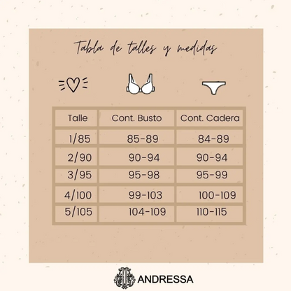 Malla Bikini 2 Piezas Triangulo Y Cola Less Andressa 21020