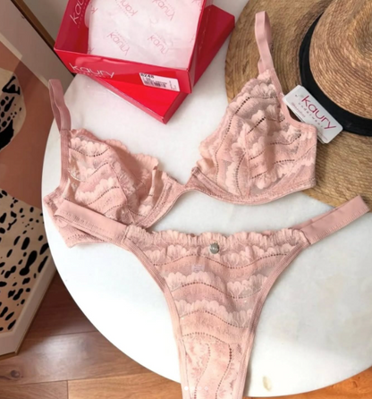 Conjunto De Lencería Puntilla Con Aro Kaury 8248