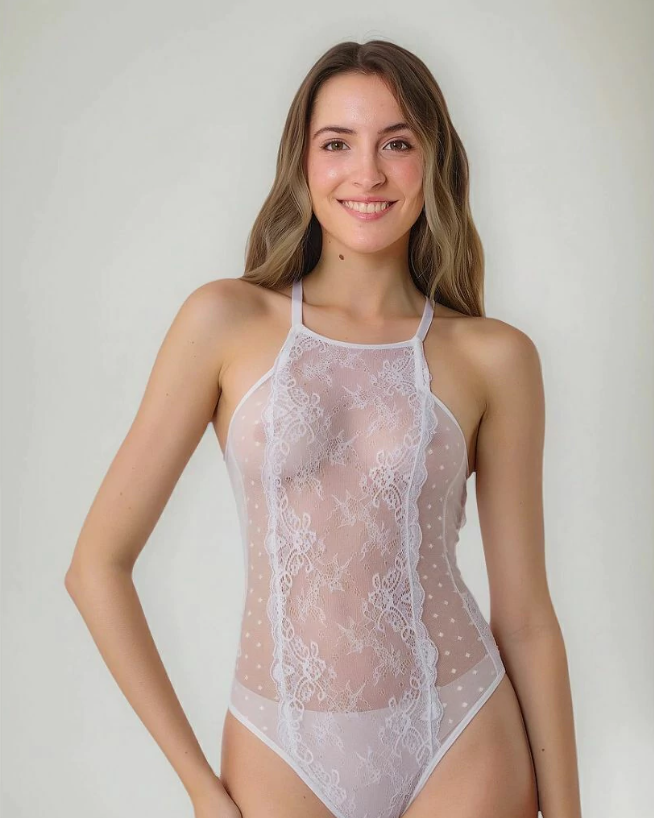 Lenceria Body De Puntilla Y Tul Lody 5253