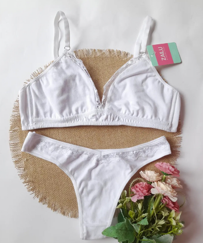 Conjunto Triangulo Y Less De Algodón Y Lycra Zailu 5608