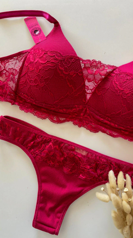 Conjunto De Lencería Morley Y Puntilla Sigry 5833
